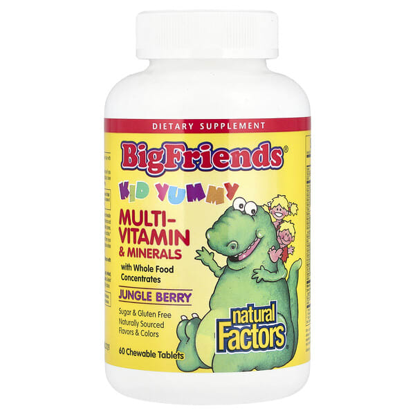 nfs01549_v_53.jpg Big Friends®, мультивитамины и минералы, с ягодным вкусом, 60 жевательных таблеток — Natural Factors