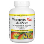 Women Plus MultiStart, мультивитамины для женщин, 180 таблеток — Natural Factors