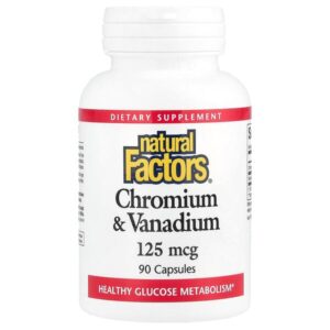 хром и ванадий, 125 мкг, 90 капсул — Natural Factors