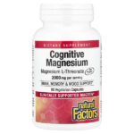 Cognitive магний, 90 вегетарианских капсул (48 мг в 1 капсуле) — Natural Factors