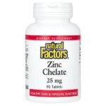 цинк в хелатной форме, 25 мг, 90 таблеток — Natural Factors