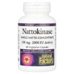 наттокиназа, 100 мг, 60 вегетарианских капсул — Natural Factors