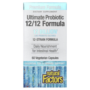 Ultimate Probiotic, формула 12/12, 12 млрд, 60 вегетарианских капсул — Natural Factors