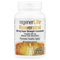 RegenerLife® ресвератрол, 500 мг, 60 вегетарианских капсул — Natural Factors