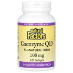 Кофермент Q10, 100 мг, 120 мягких желатиновых капсул — Natural Factors