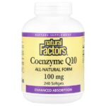 Кофермент Q10, 100 мг, 240 мягких желатиновых капсул — Natural Factors