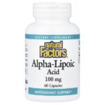 альфа-липоевая кислота, 100 мг, 60 капсул — Natural Factors