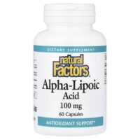 альфа-липоевая кислота, 100 мг, 60 капсул — Natural Factors