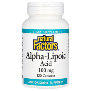 Альфа-липоевая кислота, 100 мг, 120 капсул — Natural Factors