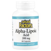 Альфа-липоевая кислота, 200 мг, 60 капсул — Natural Factors