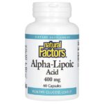 альфа-липоевая кислота, 400 мг, 60 капсул — Natural Factors