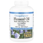 Omega Factors, льняное масло, 1000 мг, 360 капсул — Natural Factors