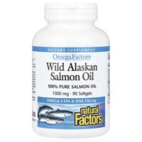 OmegaFactors, жир дикого аляскинского лосося, 1000 мг, 90 капсул — Natural Factors