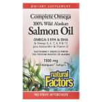 Complete Omega, 100% жир дикого аляскинского лосося, 1300 мг, 90 капсул Enteripure™ — Natural Factors