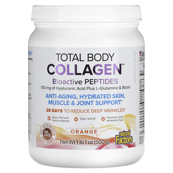 nfs02631_v_8.jpg Total Body Collagen, биоактивные пептиды, апельсин, 500 г (1 фунт 1 унция) — Natural Factors