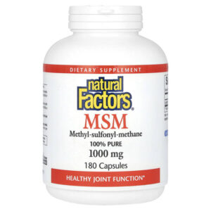 МСМ, метилсульфонилметан, 1000 мг, 180 капсул — Natural Factors