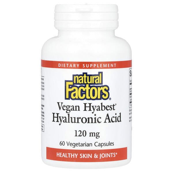 nfs02680_v_27.jpg Vegan Hyabest, гиалуроновая кислота, 120 мг, 60 вегетарианских капсул — Natural Factors