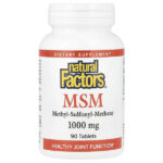 МСМ, 1000 мг, 90 таблеток — Natural Factors