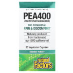PEA400, пальмитоилэтаноламид, 400 мг, 90 вегетарианских капсул — Natural Factors