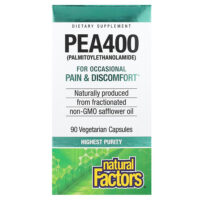 PEA400, пальмитоилэтаноламид, 400 мг, 90 вегетарианских капсул — Natural Factors