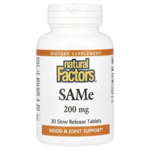 SAMe, 200 мг, 30 таблеток медленного высвобождения — Natural Factors