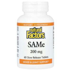SAMe, 200 мг, 60 таблеток медленного высвобождения — Natural Factors