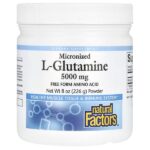 микронизированный L-глютамин в виде порошка, 226 г (8 унций) — Natural Factors