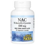 NAC, N-ацетил-L цистеин, 500 мг, 90 вегетарианских капсул — Natural Factors