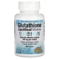 Glutathione LipoMicel Matrix, 300 мг, 60 мягких таблеток — Natural Factors