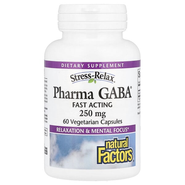 nfs02848_v_44.jpg Stress-Relax®, Pharma GABA®, 250 мг, 60 вегетарианских капсул — Natural Factors