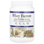 Whey Factors, сывороточный протеин травяного откорма, натуральная французская ваниль, 340 г (12 унций) — Natural Factors