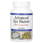 Advanced Eye Factors, улучшенная формула для зрения, 60 капсул — Natural Factors