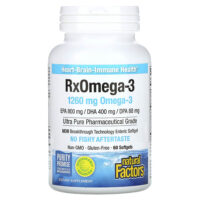 RxOmega-3, 60 мягких таблеток (630 мг в 1 капсуле) — Natural Factors