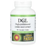 DGL, глицирризинат солодки (экстракт корня), 90 жевательных таблеток — Natural Factors