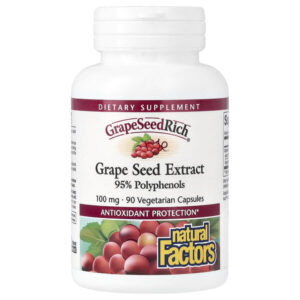GrapeSeedRich, экстракт виноградных косточек, 100 мг, 90 вегетарианских капсул — Natural Factors