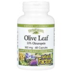 HerbalFactors, листья оливкового дерева, 500 мг, 60 капсул — Natural Factors