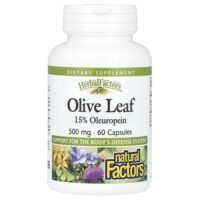 HerbalFactors, листья оливкового дерева, 500 мг, 60 капсул — Natural Factors