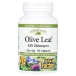 Herbal Factors, листья оливкового дерева, 500 мг, 90 капсул — Natural Factors