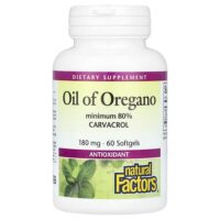 масло орегано, 180 мг, 60 капсул — Natural Factors