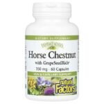 HerbalFactors, конский каштан с GrapeSeedRich, 350 мг, 60 капсул — Natural Factors