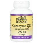 коэнзим Q10, 200 мг, 30 капсул — Natural Factors