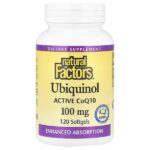 Убихинол, QH-активный коэнзим Q10, 100 мг, 120 желатиновых капсул — Natural Factors