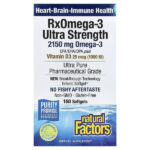 RxOmega-3 повышенной силы действия с витамином D3, 150 капсул — Natural Factors