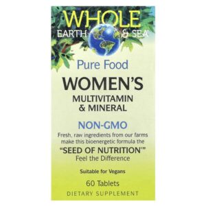 Whole Earth & Sea®, мультивитамины и минералы для женщин, 60 таблеток — Natural Factors