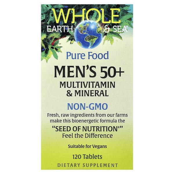 nfs35521_v_22.jpg Whole Earth & Sea®, мультивитамины и минералы для мужчин старше 50 лет, 120 таблеток — Natural Factors