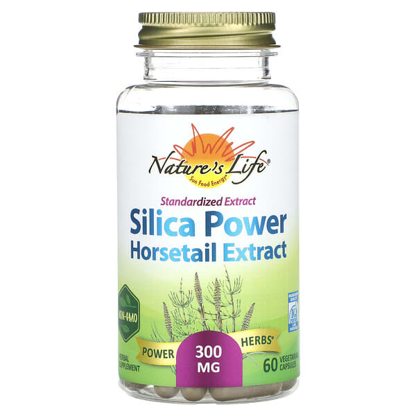 nhb49816_v_41.jpg Экстракт хвоща Silica Power, 300 мг, 60 вегетарианских капсул — Nature's Life