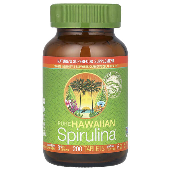 nhi01002_v_34.jpg Pure Hawaiian Spirulina®, 500 мг, 200 таблеток — Nutrex Hawaii