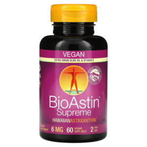 BioAstin® Supreme, гавайский астаксантин, 6 мг, 60 веганских капсул — Nutrex Hawaii