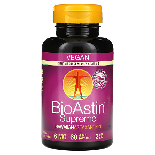nhi03512_v_49.jpg BioAstin® Supreme, гавайский астаксантин, 6 мг, 60 веганских капсул — Nutrex Hawaii