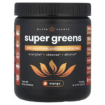 Super Greens, с суперфудом, пробиотиками и ферментами, манго, 264 г (9,31 унции) — NutraChamps